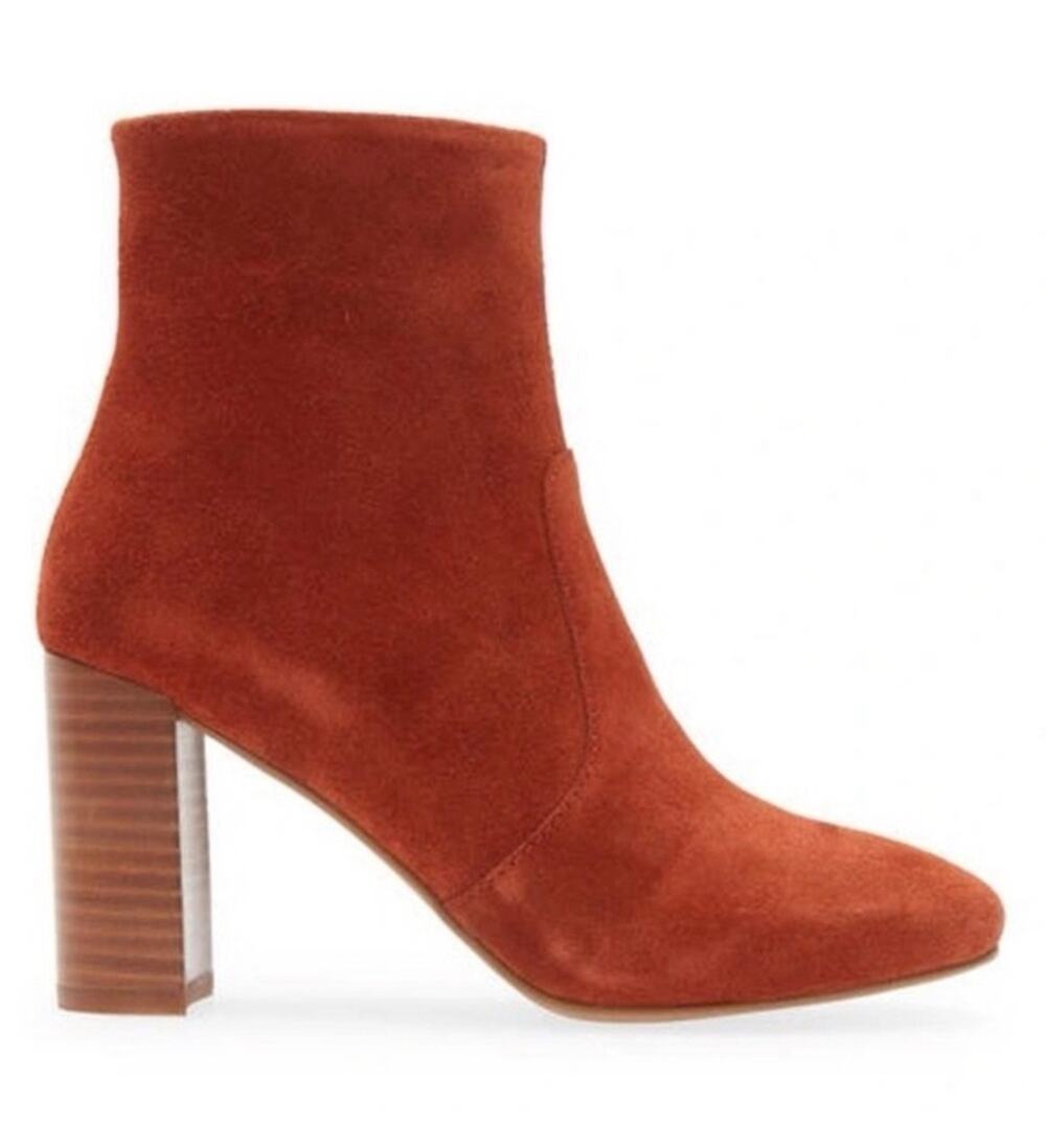 JEFFREY CAMPBELL PRIANA Bootie In Rust Suede Size 8.5
